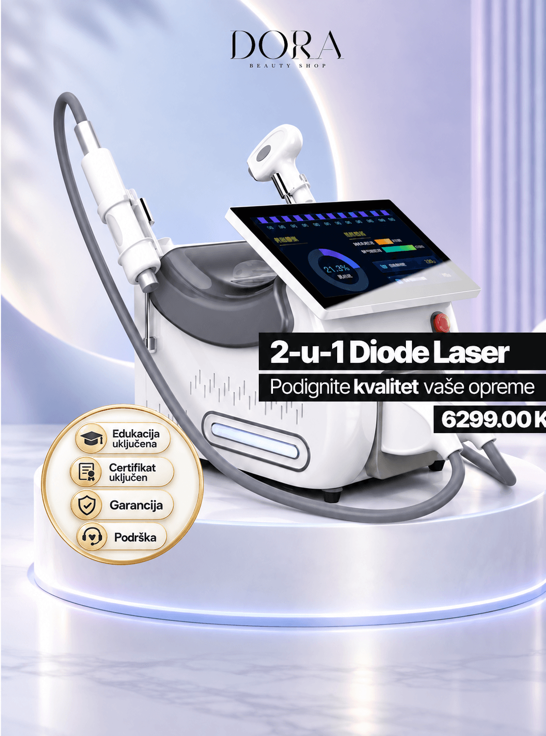 Profesionalni 2-u-1 Diode Laser 1200W + ND Laser — slika 1