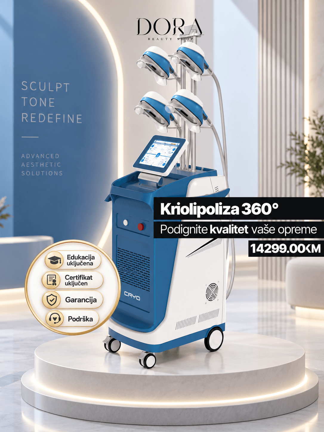 Aparat za kriolipolizu 360° sa vakum tehnologijom — slika 1