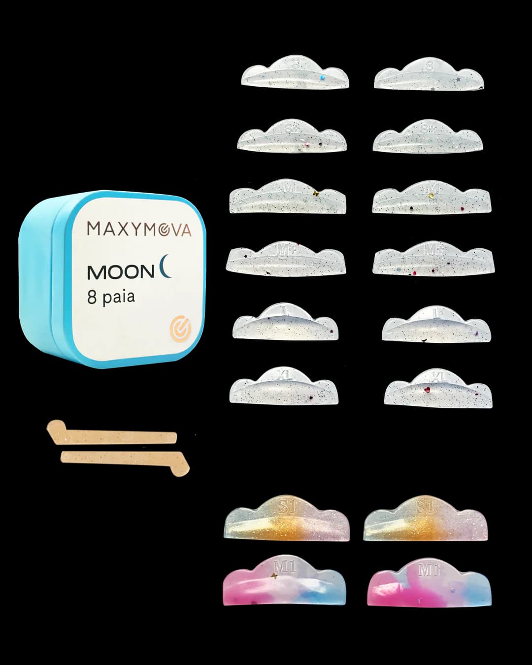 Moon Silicone Eyelash Lift Shields - 8 Pairs — slika 1